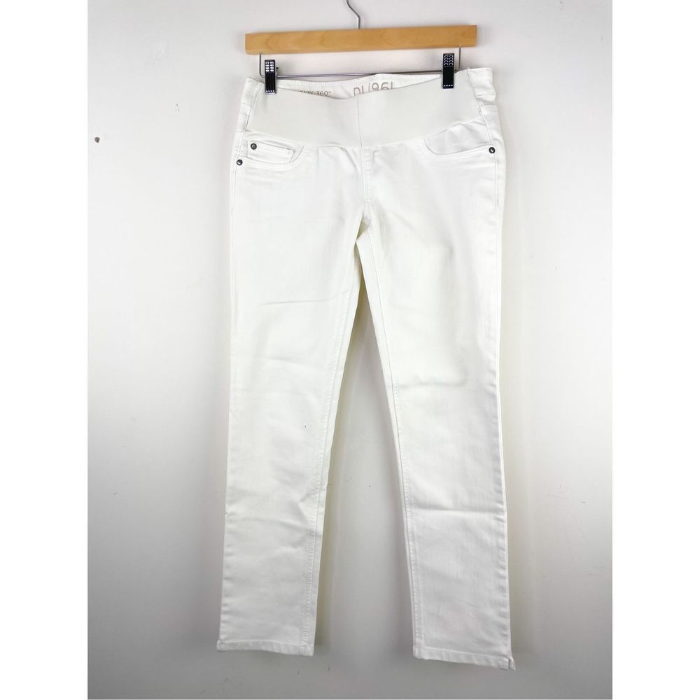 Dl1961 Maternity Angel Mid-Rise Skinny Ankle Jean In Milk White Size 28